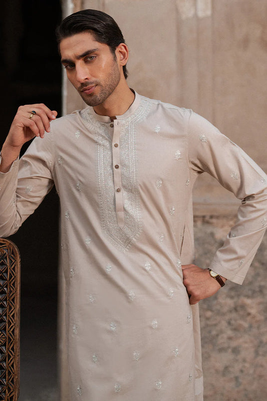 Light Pink Kurta with Hand Embroidery