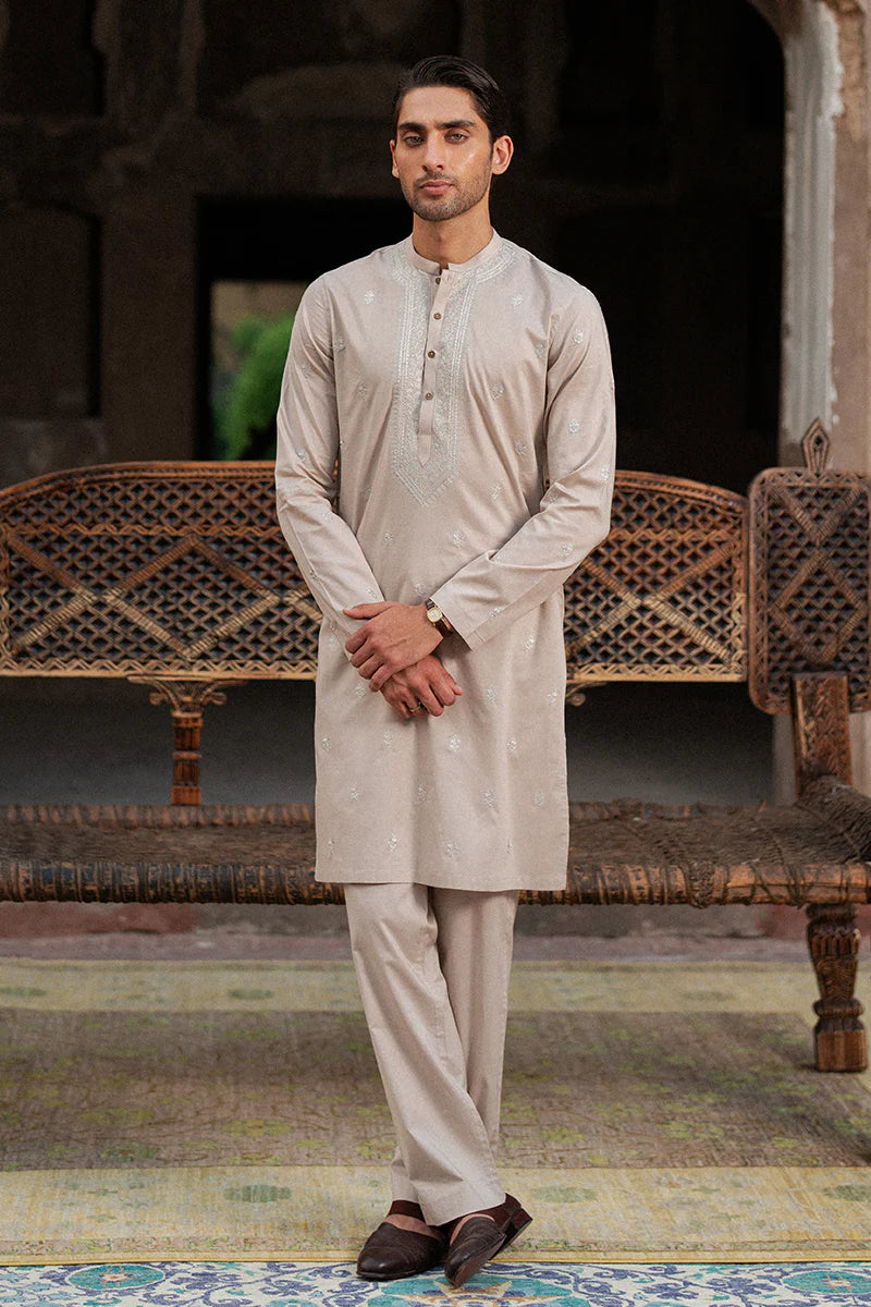 Light Pink Kurta with Hand Embroidery