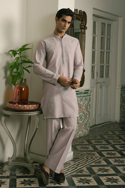 Lilac Embroidered Kurta