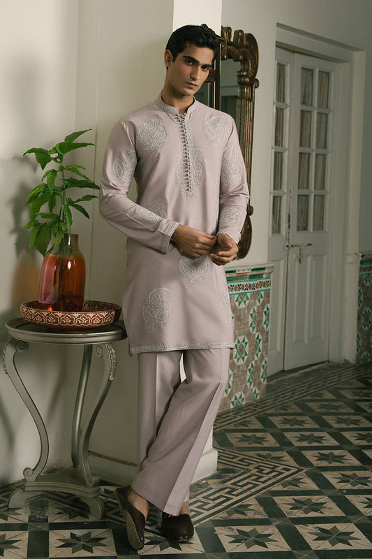Lilac Embroidered Kurta