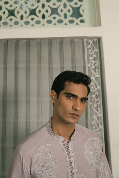 Lilac Embroidered Kurta