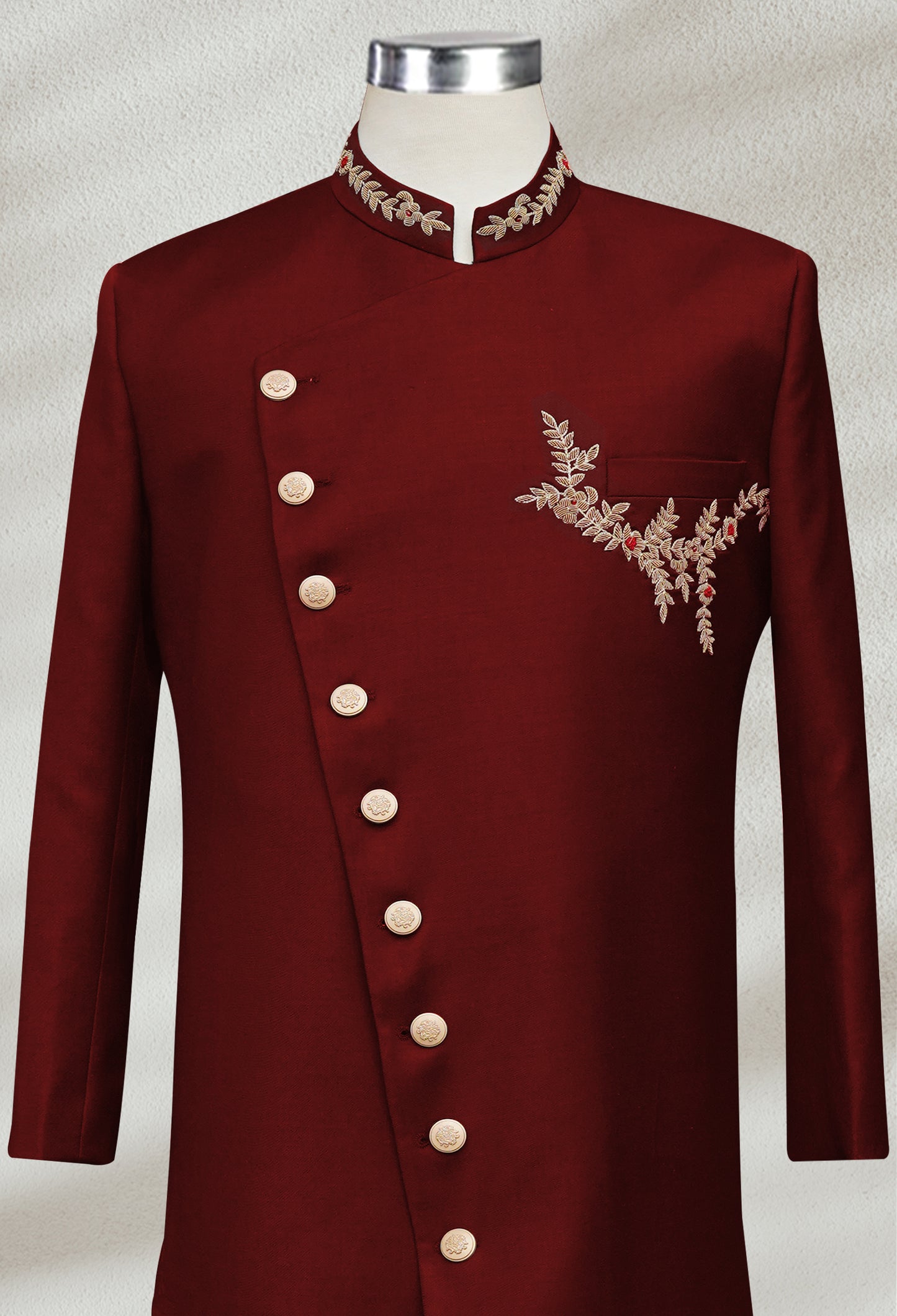 Maroon Sherwani with Hand Embroidery