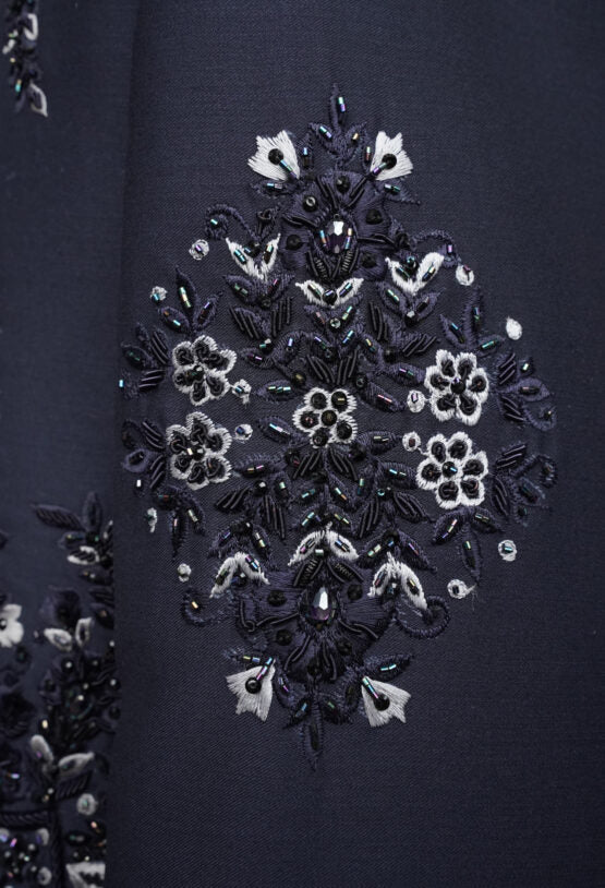 Navy Blue Bandhgala with Hand Embroidery