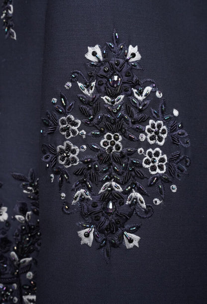 Navy Blue Bandhgala with Hand Embroidery