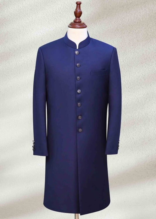 Navy Blue Wedding Sherwani