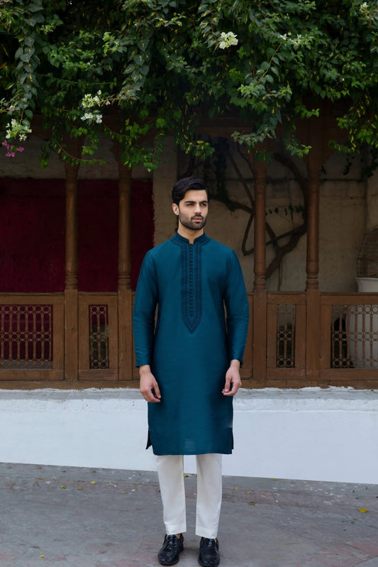Teal Blue Kurta
