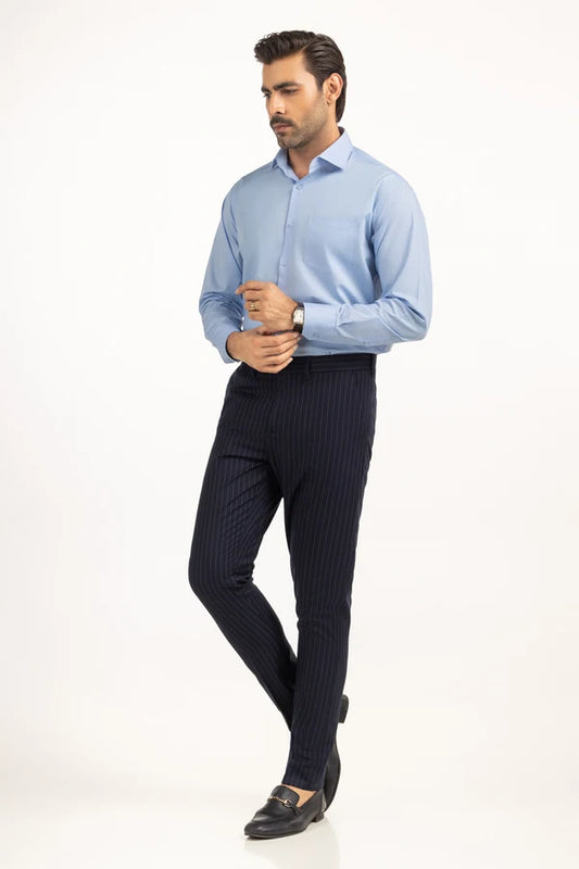 Sky Blue Solid Casual Shirt