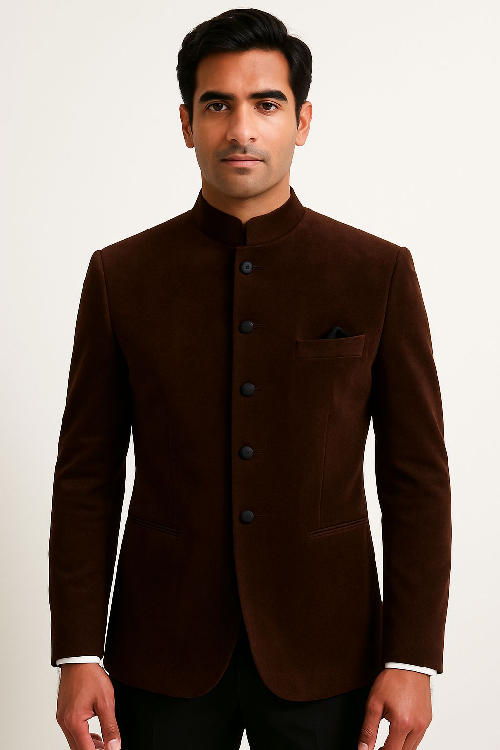 Brown Velvet Bandhgala