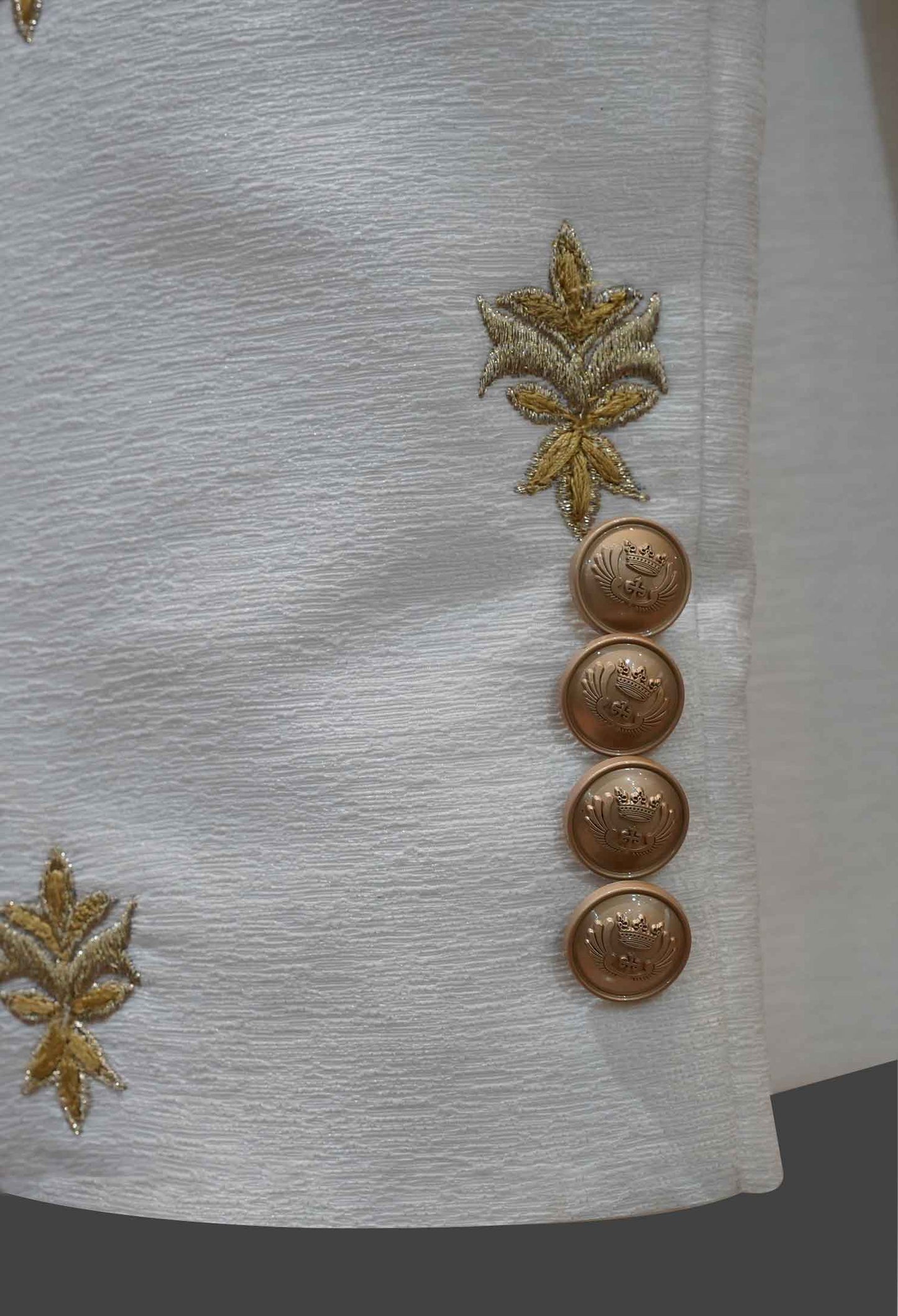 White Bandhgala with Hand Embroidery | Classic Ethnic Jacket for Men