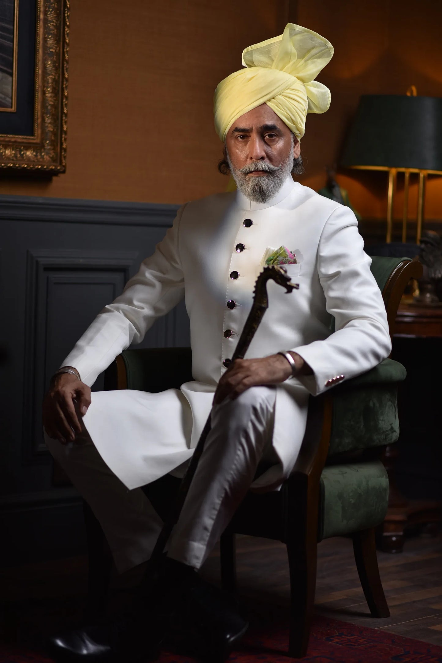 White Sherwani for Grooms Father