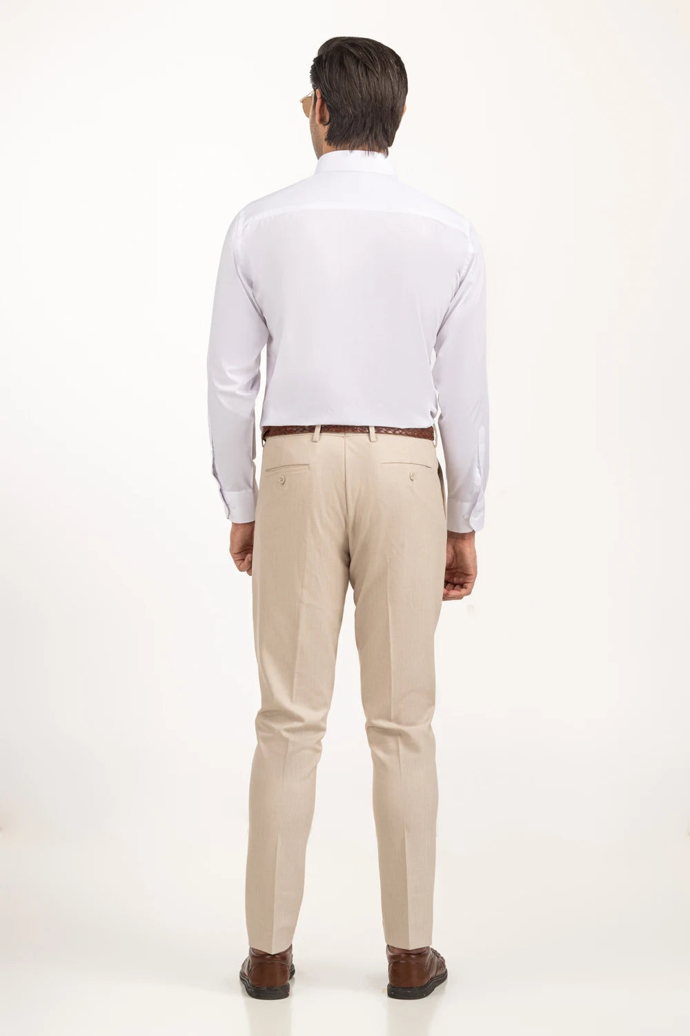 White Solid Casual Shirt
