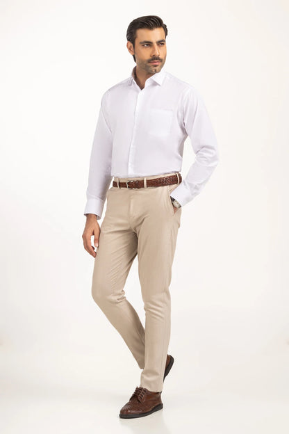 White Solid Casual Shirt